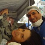 Primeira foto com os papais.