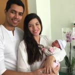 Primeira fotografia em família da Maria Cecília.