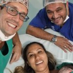 Todos felizes com a chegada da Valentina.